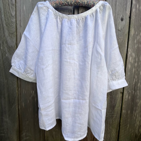 Mango White Linen Tunic size S - Picture 4 of 7